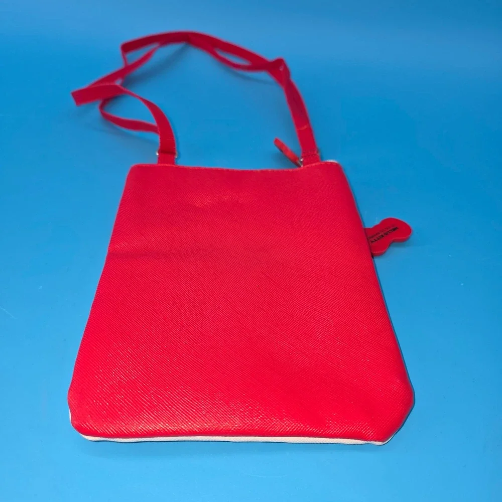 Sanrio Hello‎ Kitty Crossbody Bag Red White Bow Print Small Travel Pouch Pockets